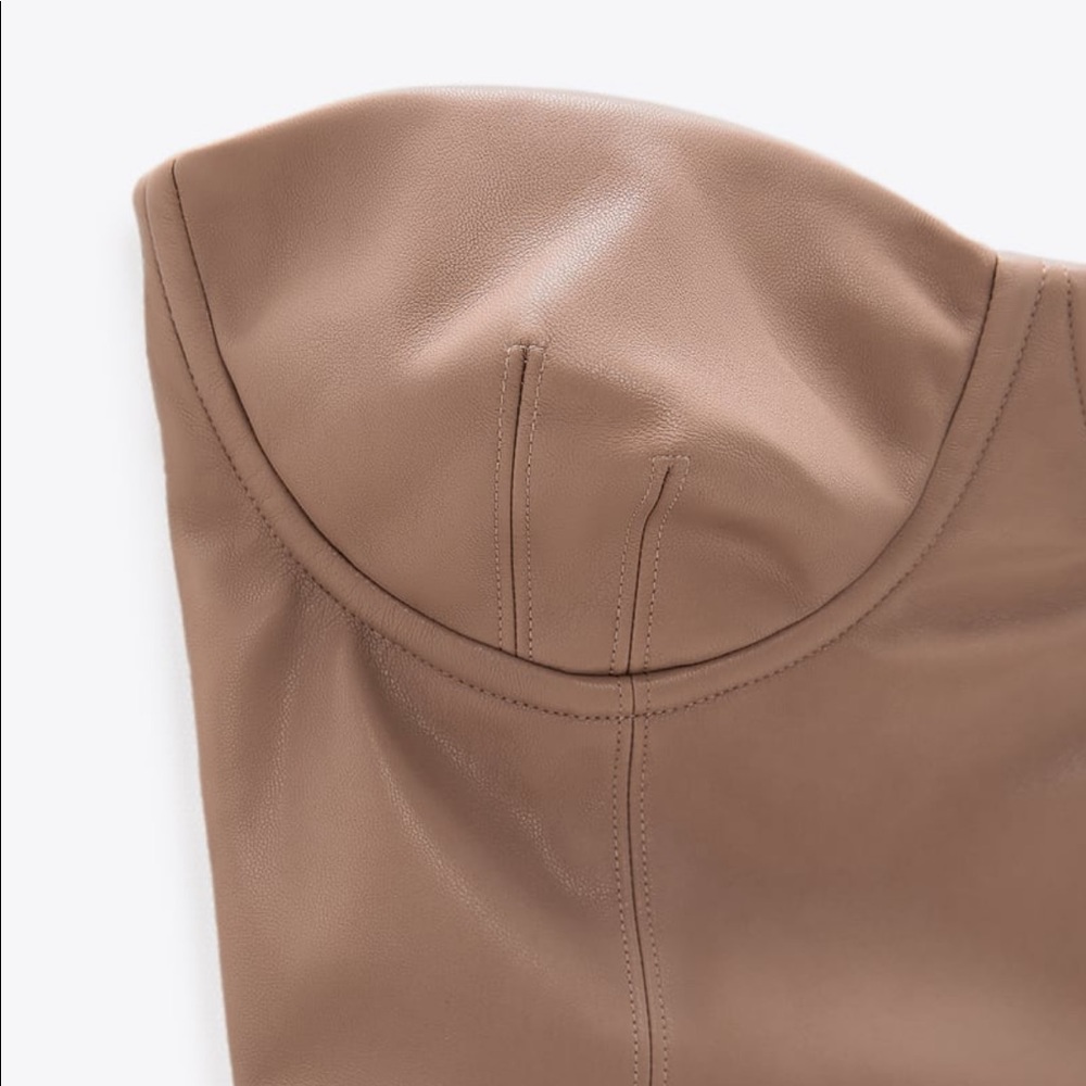 Zara faux leather crop top sz medium Nwt - Picture 4 of 7